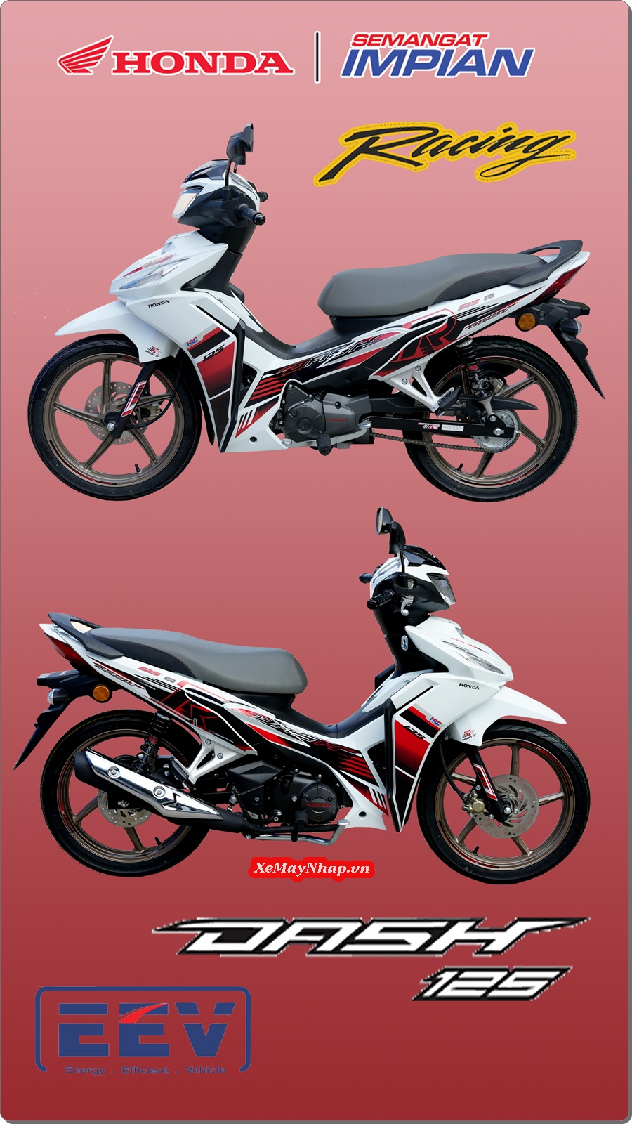 Honda Dash 125 Racing Custom Mau trang do by Cub House 6